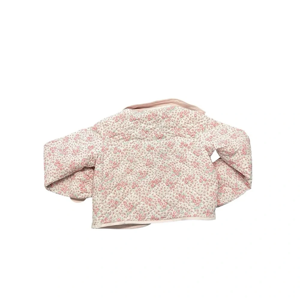 Love Shack Fancy Charlotte Rose Pink Quilted Barn Jacket Large NWT
